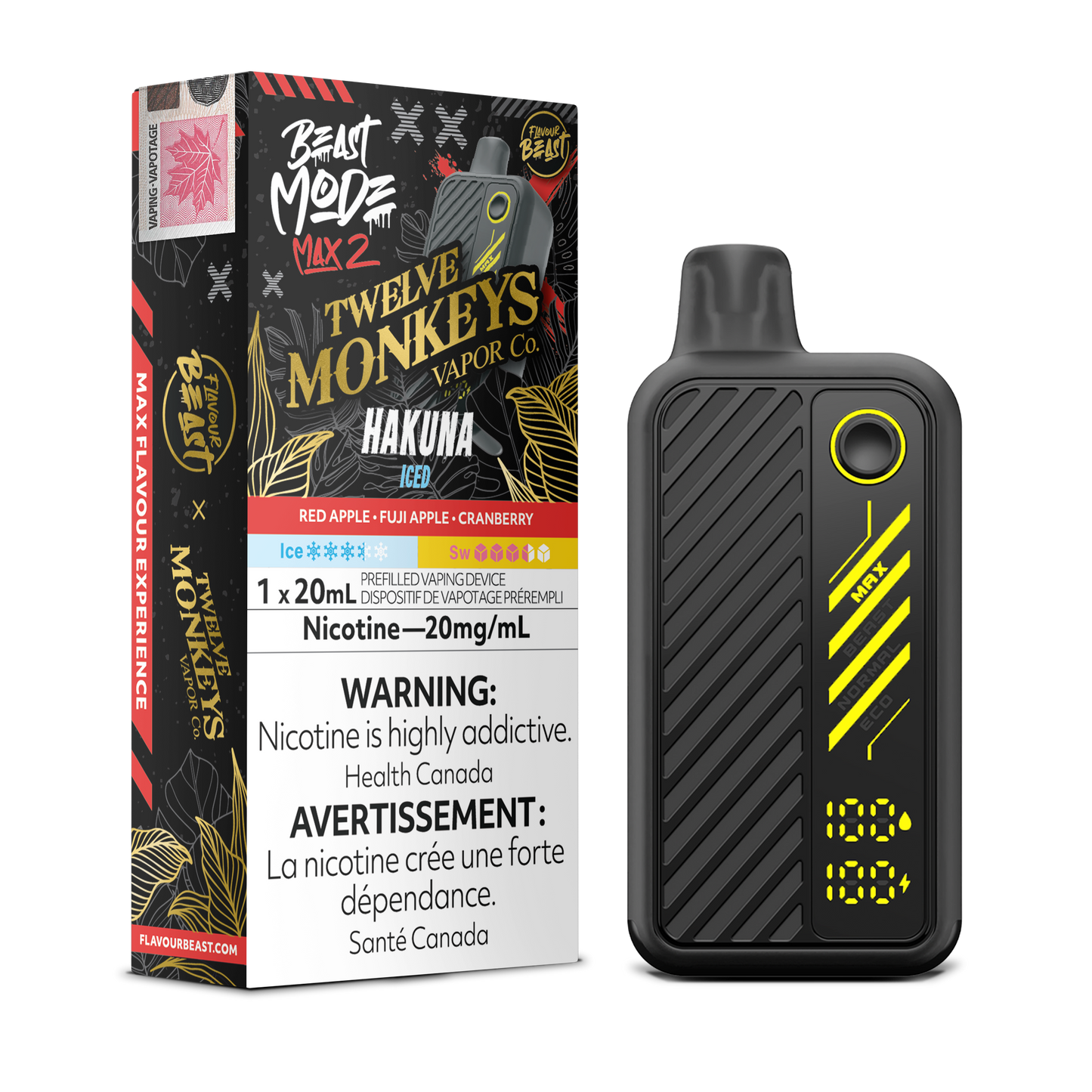 FLAVOUR BEAST MODE MAX 2 TWELVE MONKEYS 50K PUFFS (EXCISE AB)