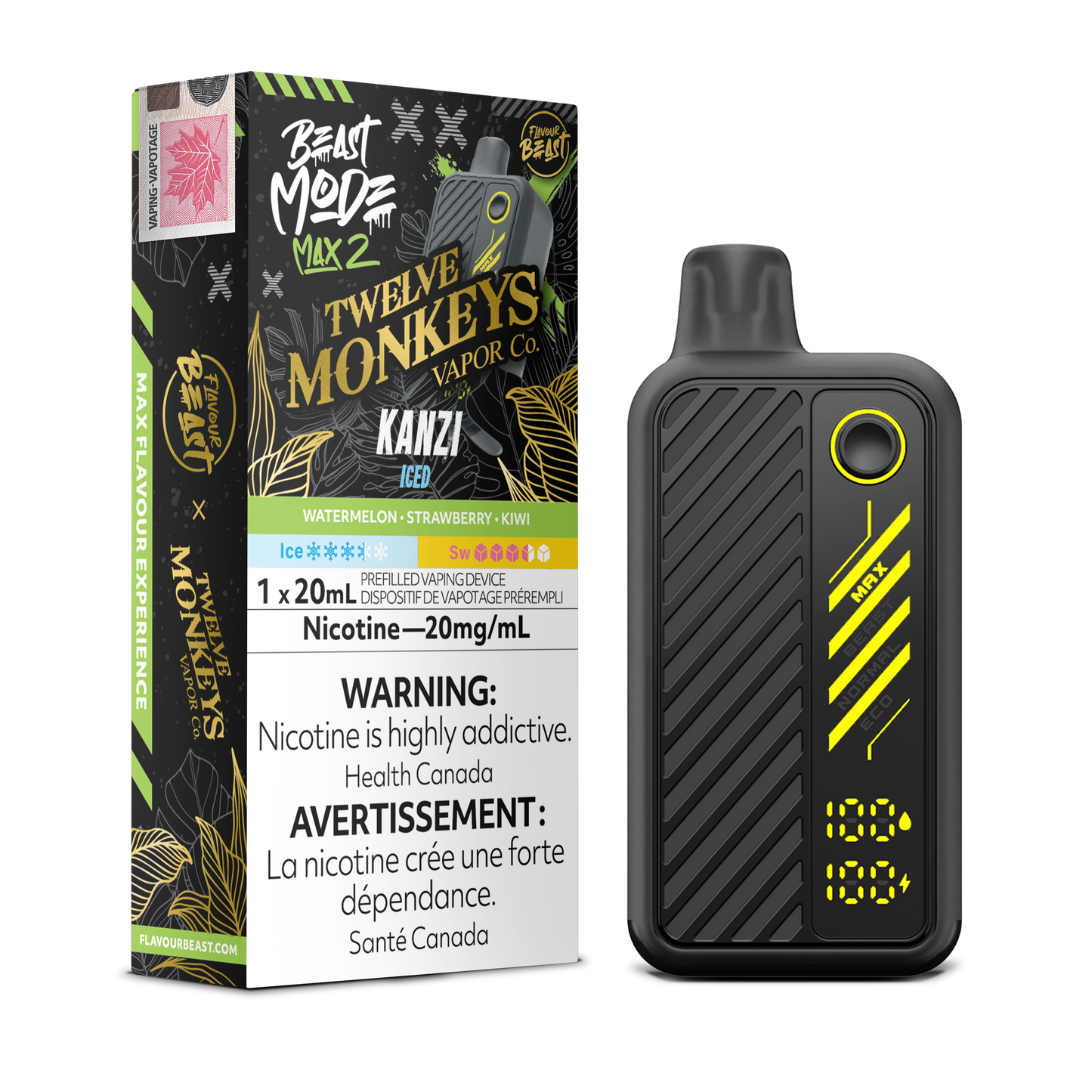 FLAVOUR BEAST MODE MAX 2 TWELVE MONKEYS 50K PUFFS (EXCISE AB)