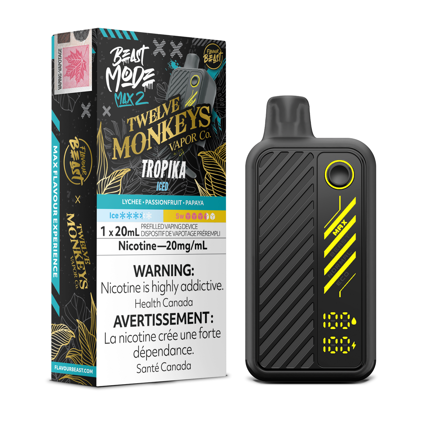 FLAVOUR BEAST MODE MAX 2 TWELVE MONKEYS 50K PUFFS (EXCISE AB)