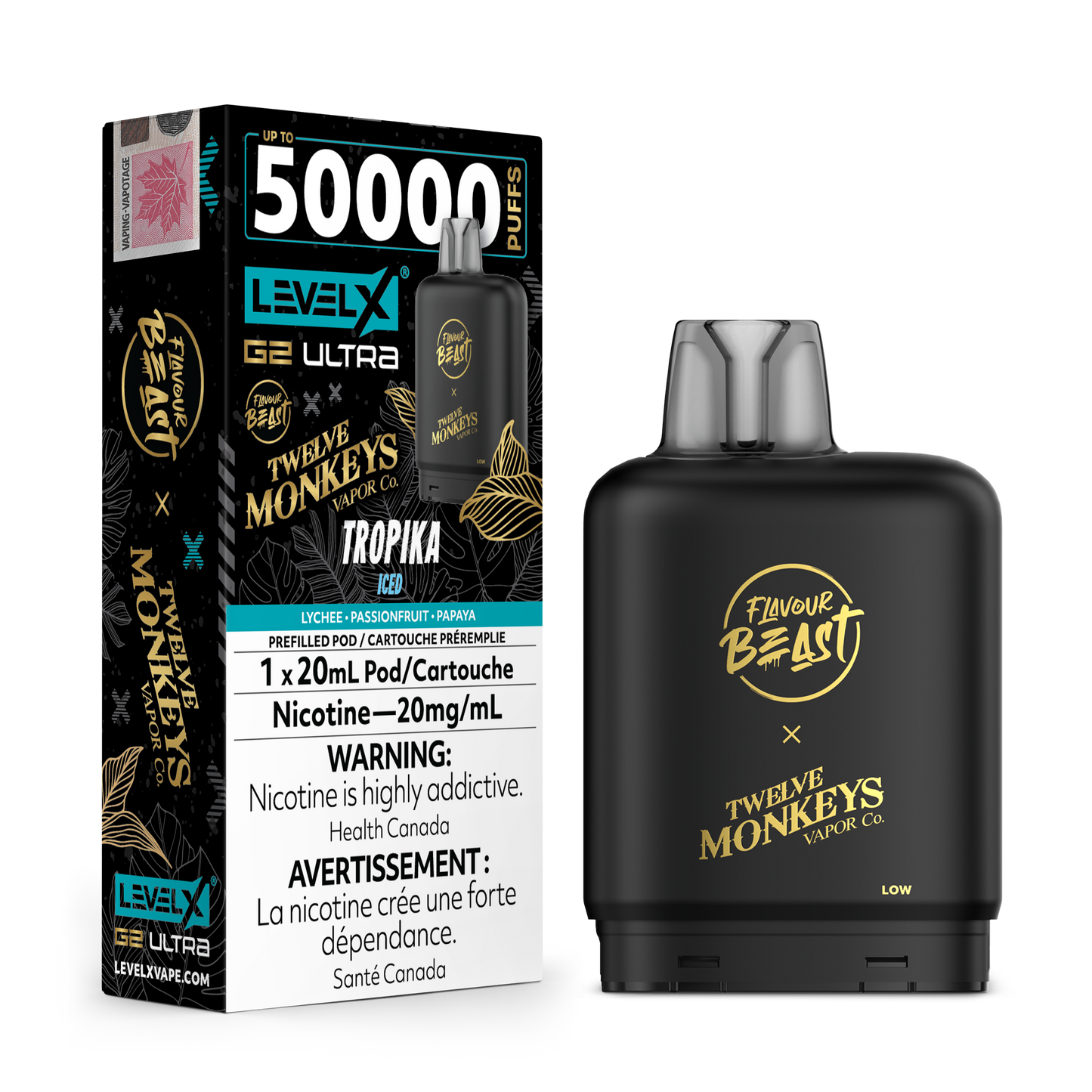 LEVEL X G2 ULTRA TWELVE MONKEYS BLENDS 50K PUFFS (EXCISE AB)