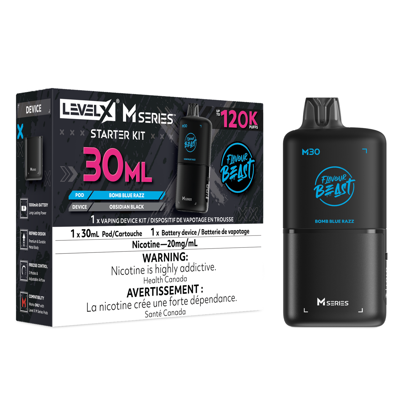 LEVEL X M SERIES PODS 30ML 120K PUFFS (AB) (STARTER KIT)