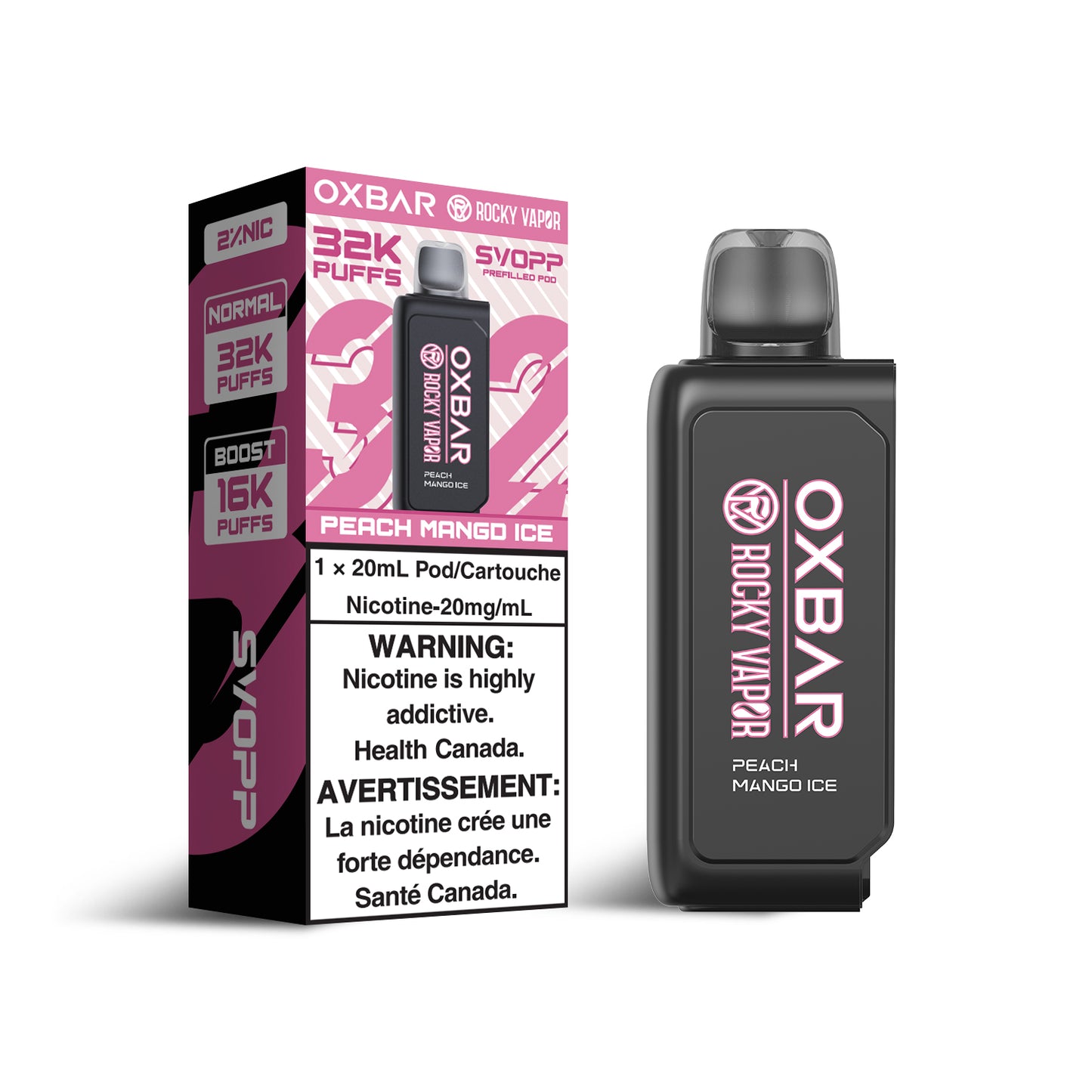SVOPP PODS ROCKY VAPOR OXBAR 32K PUFFS