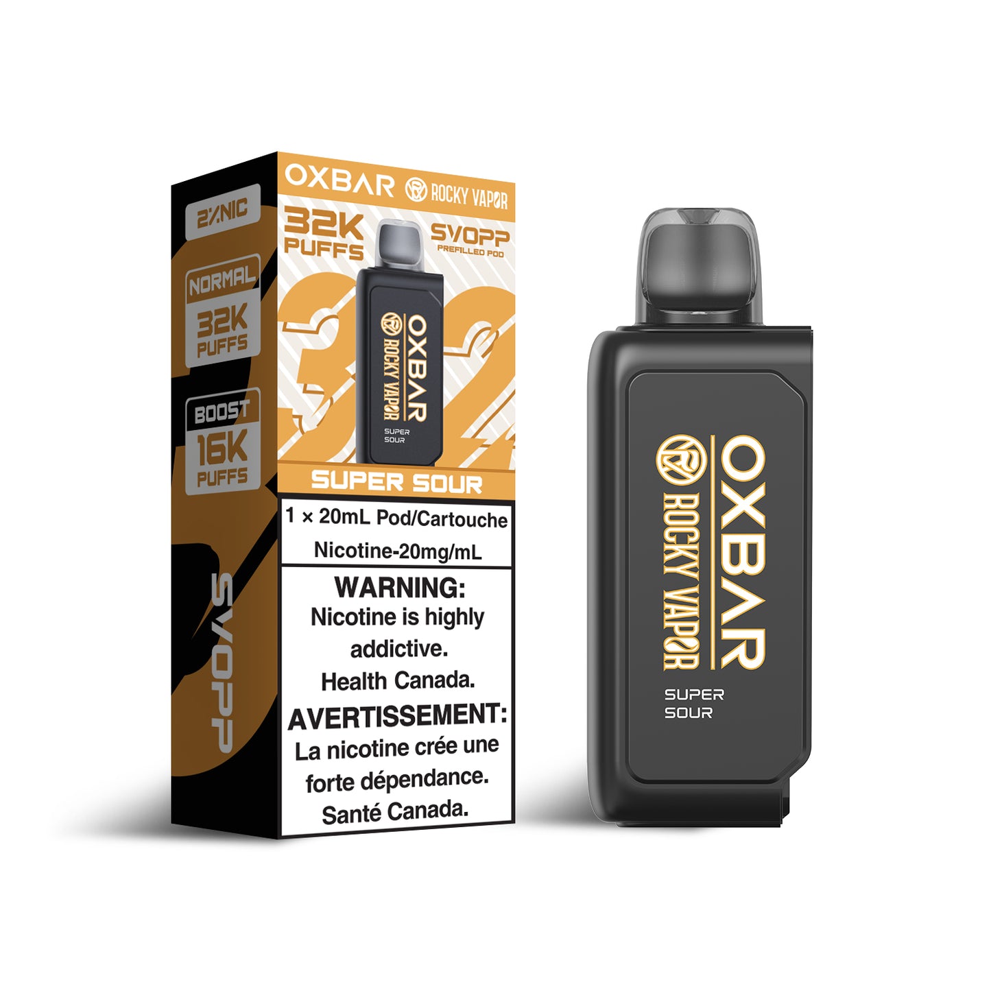 SVOPP PODS ROCKY VAPOR OXBAR 32K PUFFS