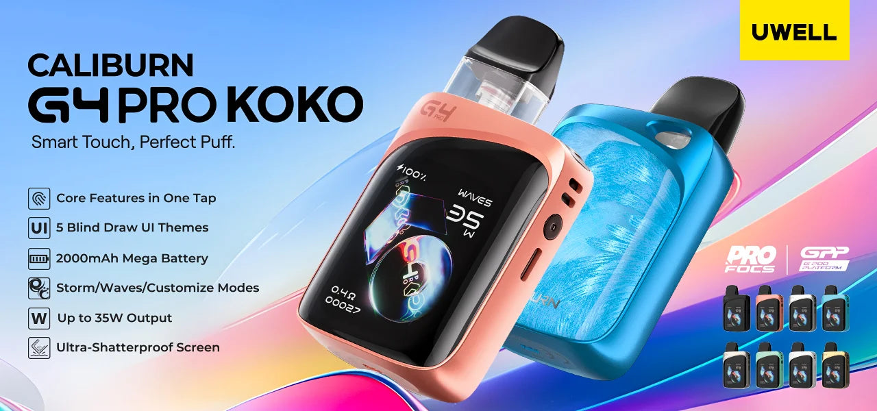 uwell caliburn pro focs UWELL CALIBURN G4 PRO KOKO OPEN POD KIT 2ML – Vape Pulse