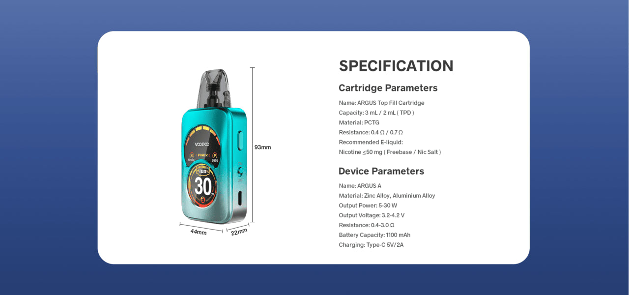 VOOPOO ARGUS A POD KIT 3ML (CRC)