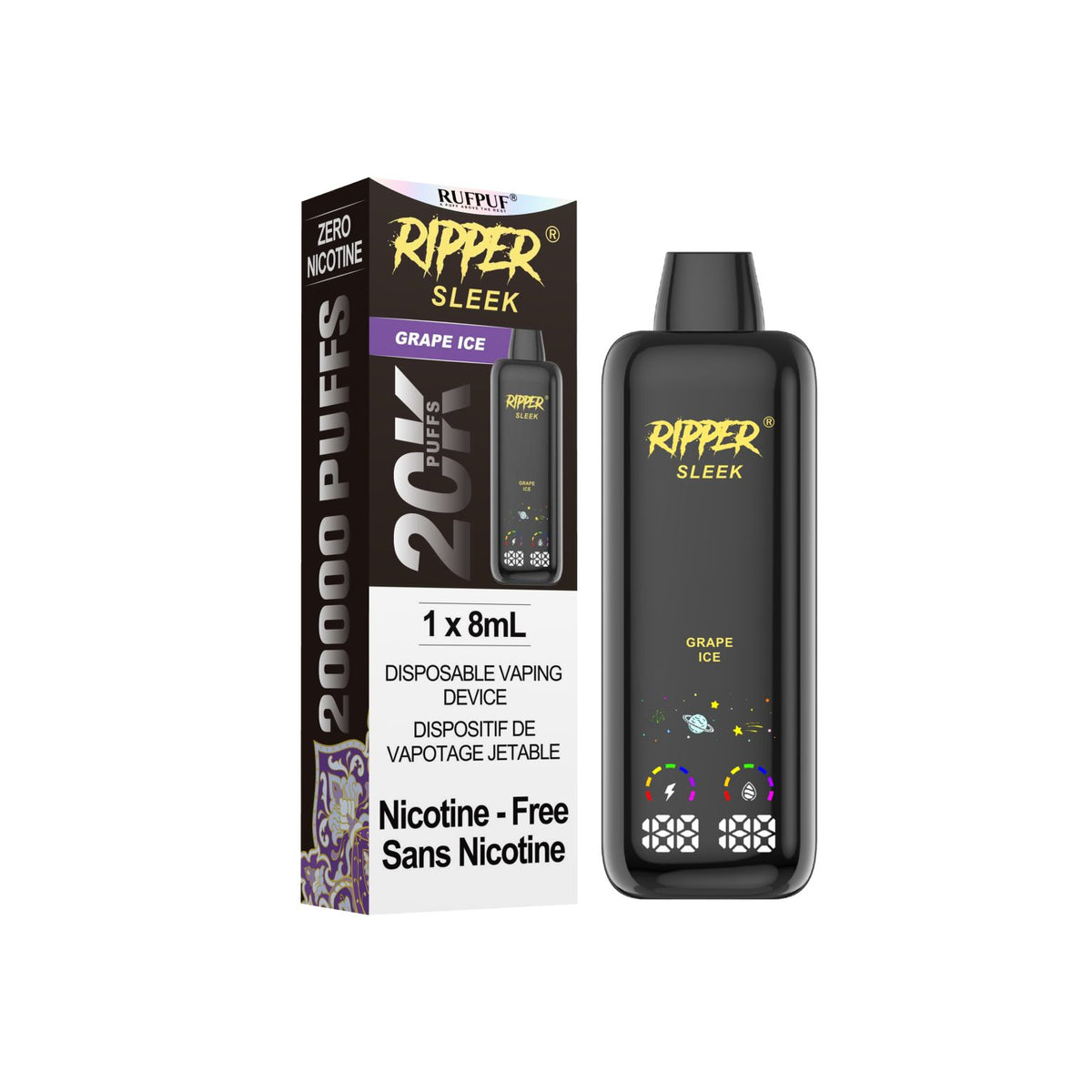 RIPPER SLEEK ZERO NIC 20K PUFFS (EXCISE AB)