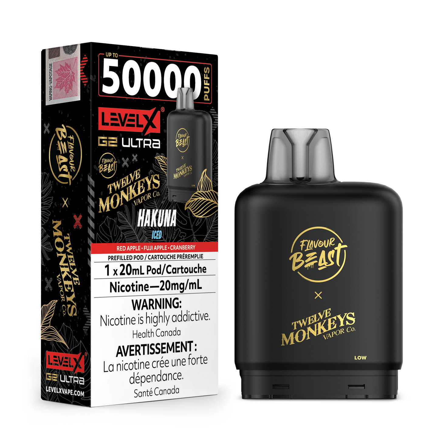LEVEL X G2 ULTRA TWELVE MONKEYS BLENDS 50K PUFFS (EXCISE AB)