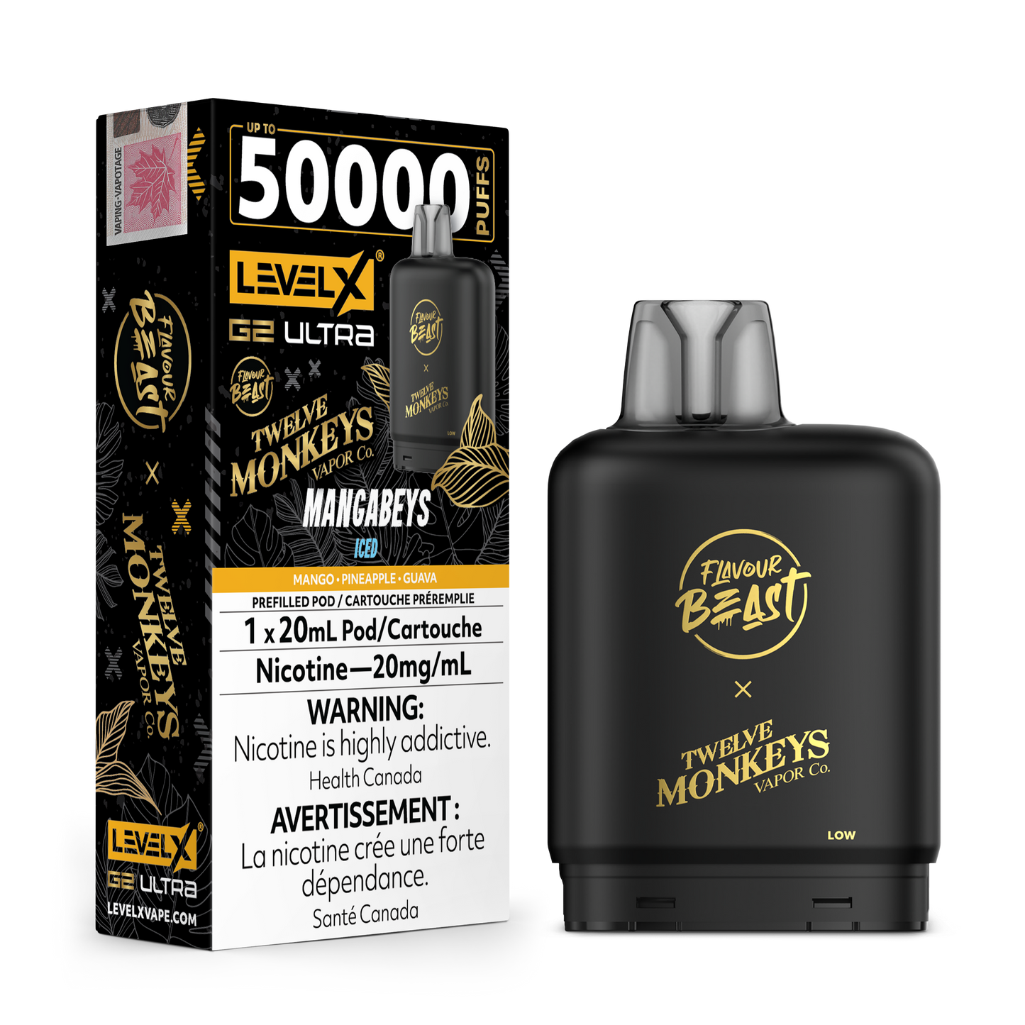 LEVEL X G2 ULTRA TWELVE MONKEYS BLENDS 50K PUFFS (EXCISE AB)