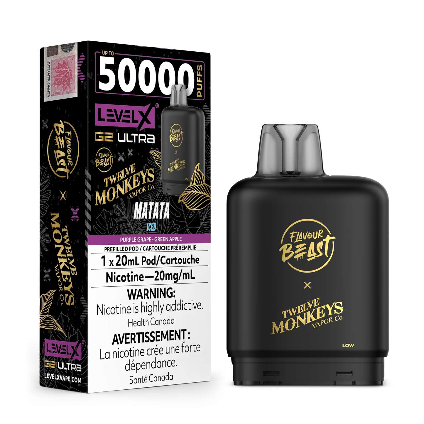 LEVEL X G2 ULTRA TWELVE MONKEYS BLENDS 50K PUFFS (EXCISE AB)