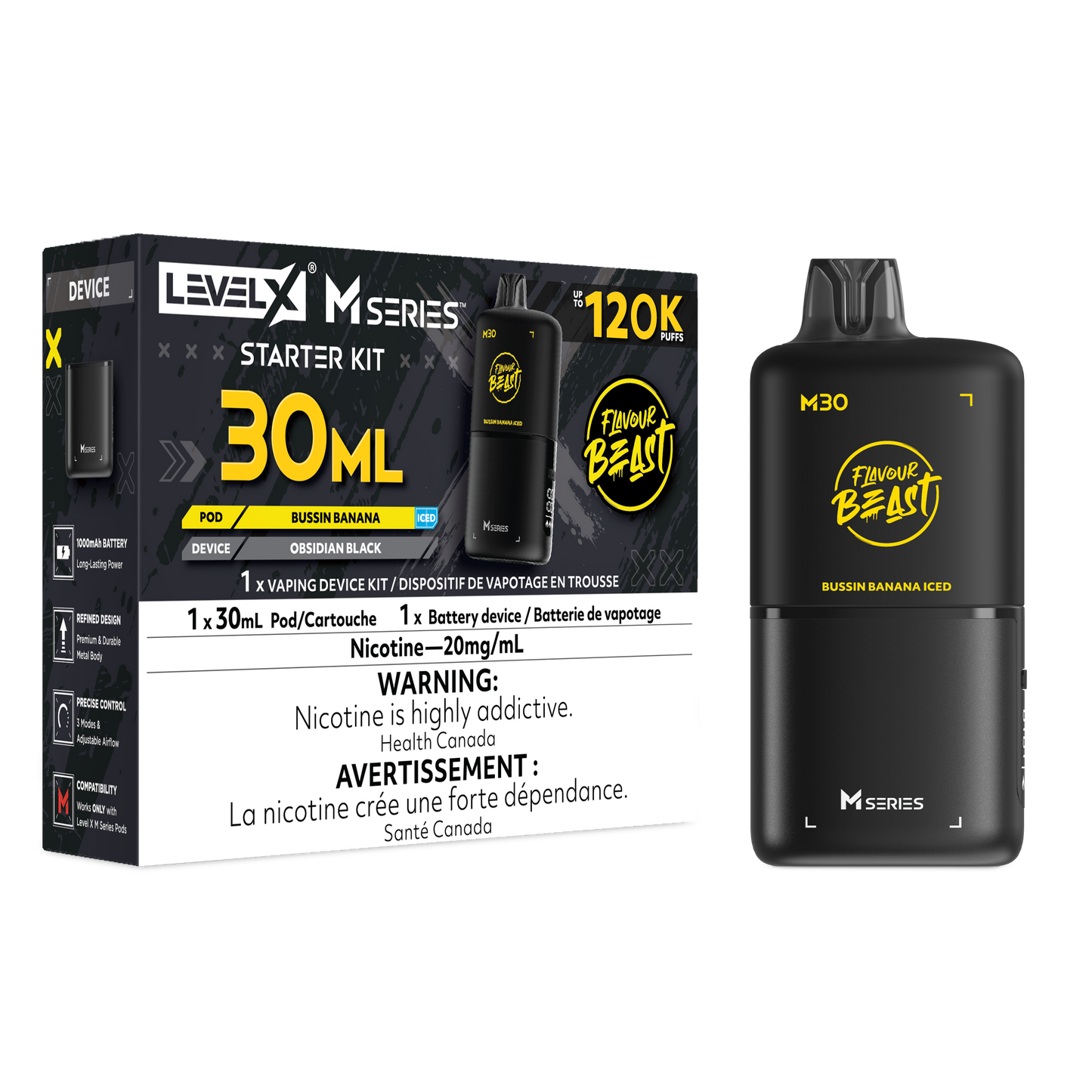 LEVEL X M SERIES PODS 30ML 120K PUFFS (AB) (STARTER KIT)