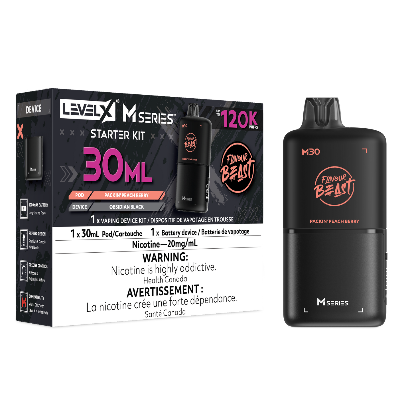 LEVEL X M SERIES PODS 30ML 120K PUFFS (AB) (STARTER KIT)