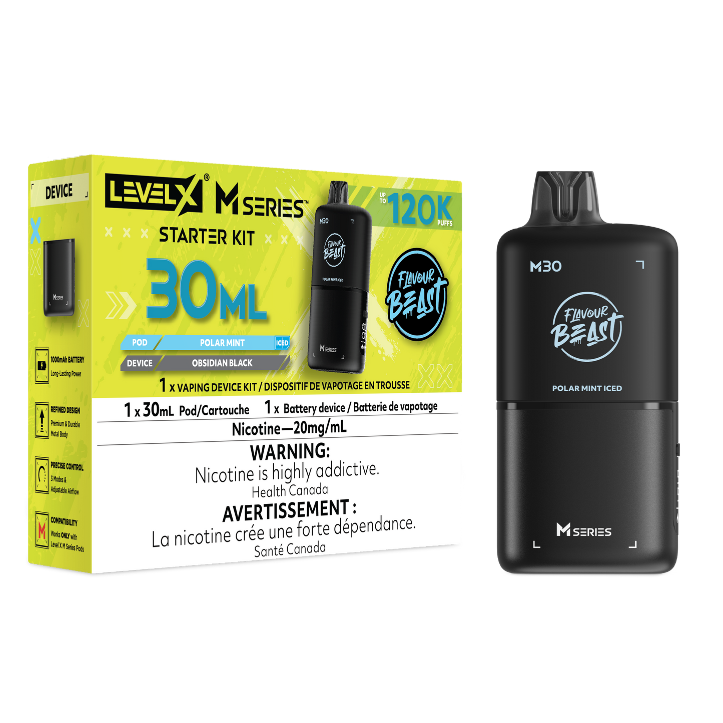 LEVEL X M SERIES PODS 30ML 120K PUFFS (AB) (STARTER KIT)