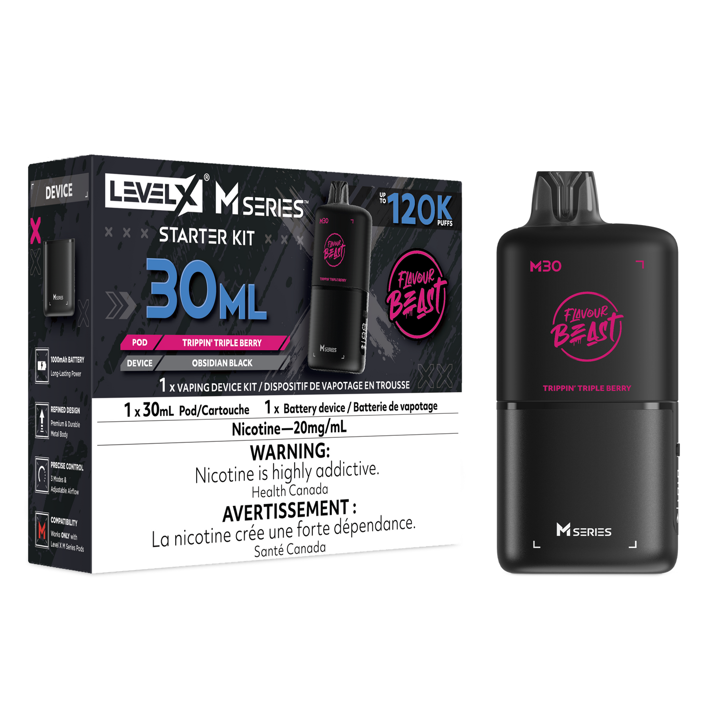 LEVEL X M SERIES PODS 30ML 120K PUFFS (AB) (STARTER KIT)
