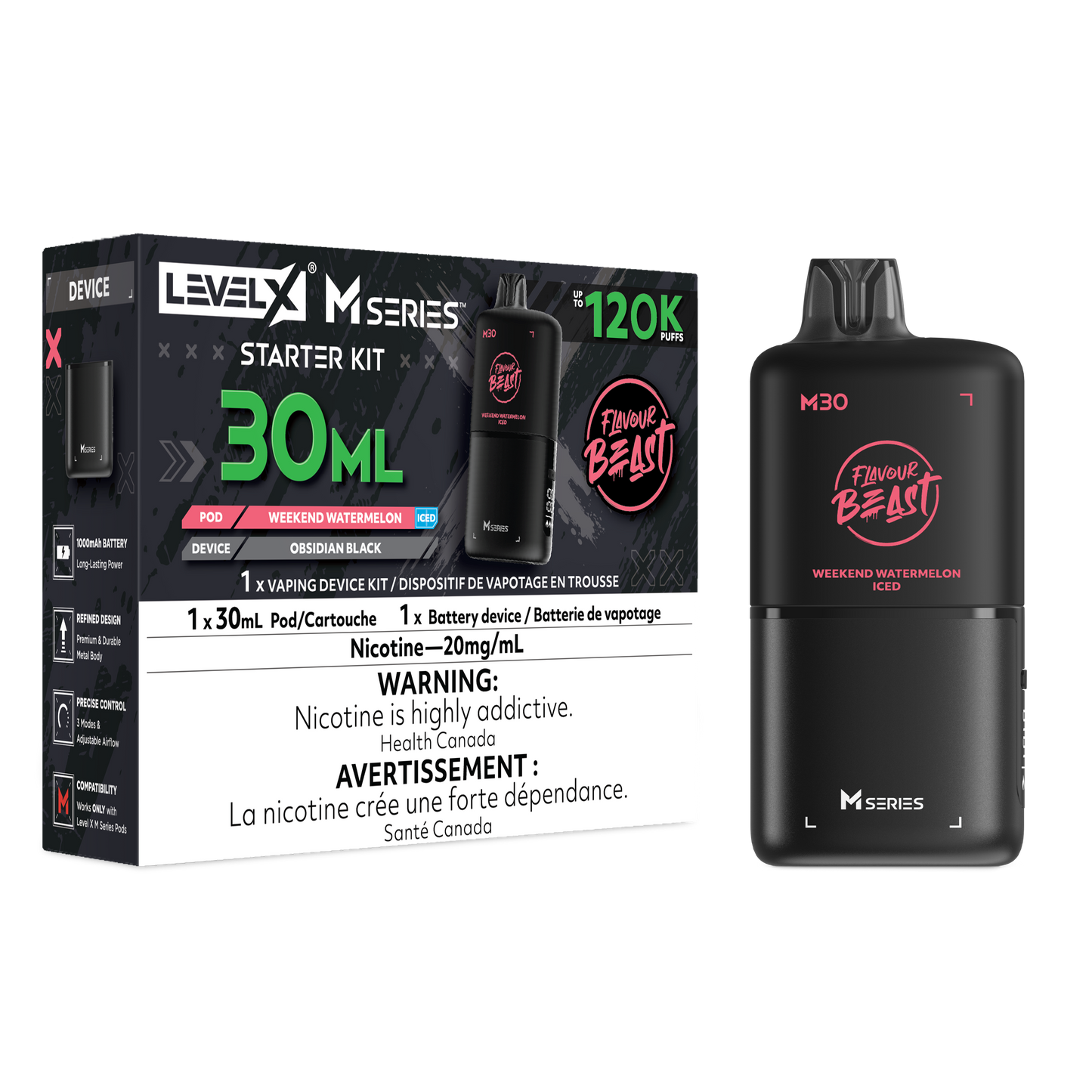 LEVEL X M SERIES PODS 30ML 120K PUFFS (AB) (STARTER KIT)