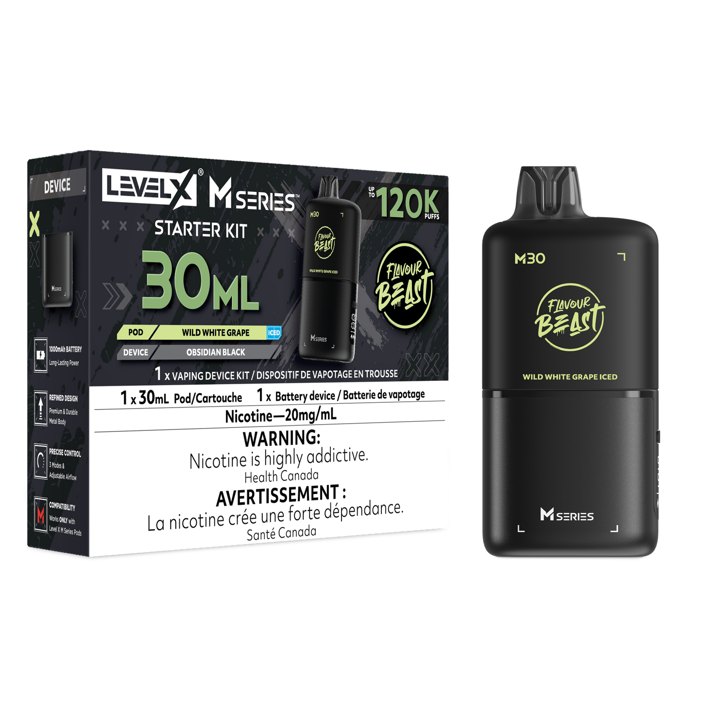 LEVEL X M SERIES PODS 30ML 120K PUFFS (AB) (STARTER KIT)