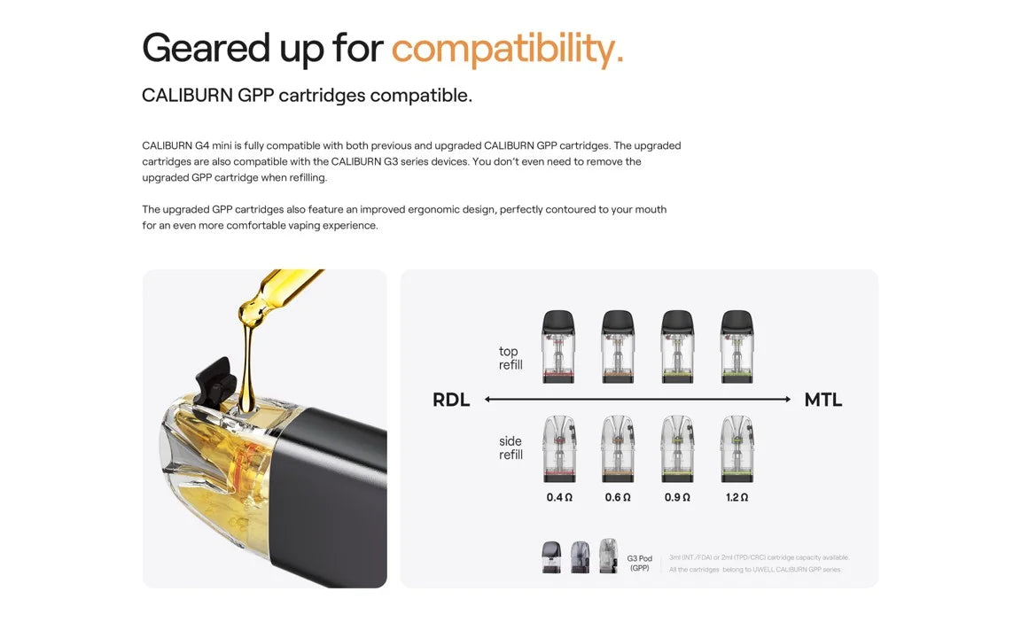 UWELL CALIBURN G4 MINI OPEN POD KIT 2ML