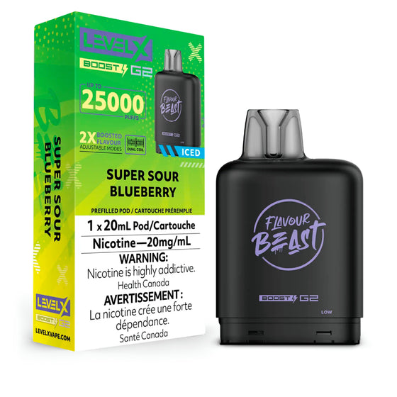 LEVEL X FLAVOUR BEAST BOOST G2 25K PUFFS (Excise AB)